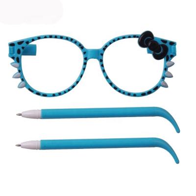 China Pen Wholesale Promotional Glasses Design Cute Plastic Ball Pen Novelty Gel Pen for sale