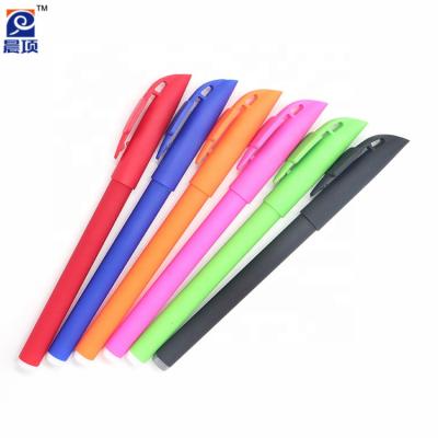 China Pen Wholesale Promotional Bulk Cheap Soft Rubber Pen With QR Code Tip 0.7mm Gel Pen for sale