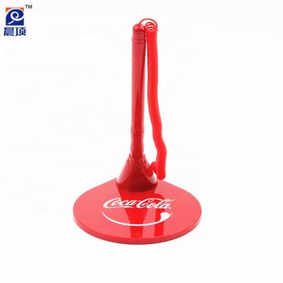 China Promotional Pen Custom logo bank desk stand counter pen stick table ball pen for sale