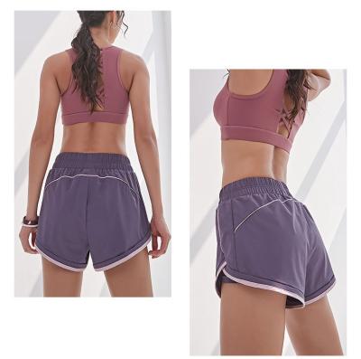 China New Sports Pants Summer Double-Layer Casual Fitness Anti-Glare Breathable Quick-Dry Running Shorts For Women for sale