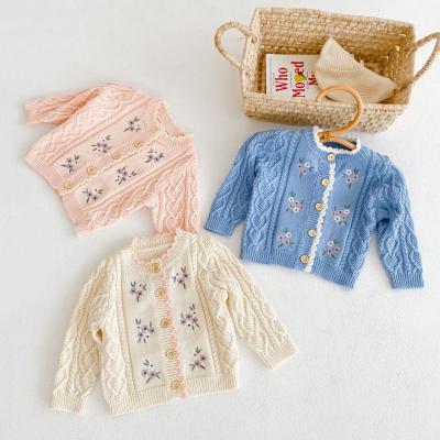 China Cardigan Autumn Winter Sweaters Girls Coat Baby Sweater Jacket Collar Knitted Sweater Breathable Kids Baby Sweater for sale