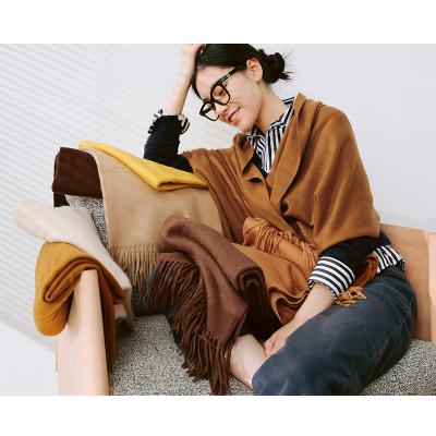 China Women Business/OL Warm Autumn Winter Tassels Cashmere Shawl Wrap Shawl Scarf Solid Color Scarf 180*60cm for sale