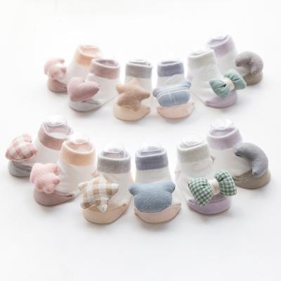 China Autumn Breathable Cute Cartoon Baby Toddler Newborn Socks Combed Cotton Children Non-slip Floor Socks for sale