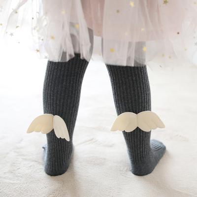 China 2021 New Spring Breathable Summer Children's Pantyhose Combed Double Cotton Gaiters Needle Wing Girl Pantyhose Baby Socks for sale