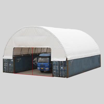 China Prefab Metal Shade Cover Parking Garage Easy Up 40' Portable Shipping Container Canopy Shelter For Storage for sale