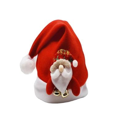 China Santa Hat Plush Christmas Decoration Durable Non Woven Fabric Hats For Kids OEM Item Attendance Sheet Color Weight Material Red Type for sale