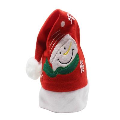 China Durable Plush Santa Claus Father Christmas Holiday Christmas Hat Festival Felt RedChristmas Hat for sale