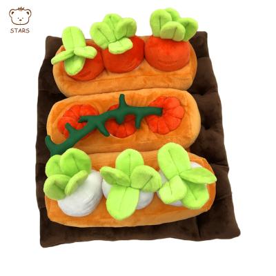 China Viable Simulation Dog Toy Fruit Vegetable Squeak Toys Pet Chew Puppy Plot Vegetable Pumpkin for sale