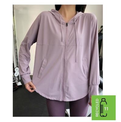 China Antibacterial RPET Recycled Polyester For Womens Jackets Plus Size Girls Top Hoodies Custom Athleisure Pink Long Sleeve for sale