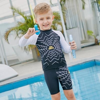 China Lovely Children's Breathable Swimwear Children's Swimwear Cobweb Printing Swimwear Wholesale Two-Piece Boy for sale