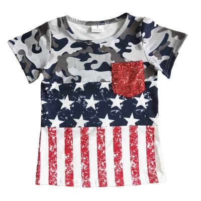 China High quality kids boy RTS 4th july shorts sleeve shirt wholesale new boys summer clothing fashion little boys clothing for sale