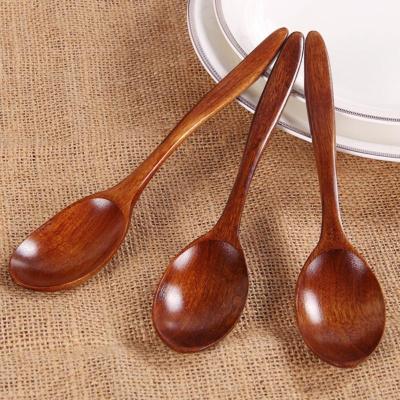 China 3pcs/18cm Cartoon Japanese Style Natural Wooden Environmental Tableware Cooking Honey Coffee Spoon Mixing Spoon for sale