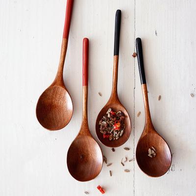 China Japanese Style Japanese Style Soup Spoon Set Small Wooden Teaspoon Natural Wooden Teaspoon for sale