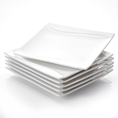 China 6 Pieces 10 Sustainable Ivory White Porcelain China Dinner Plates Ceramic Cream White Dishes for sale