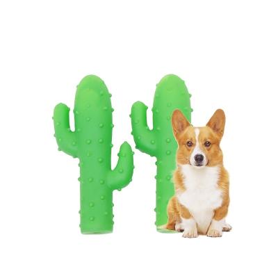 China Stocked Pet Toys Bite Teeth Bite Dog Toys Healthy Cactus Shape for sale