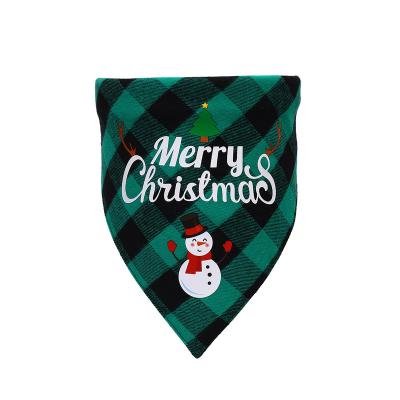 China New customizable sports cotton plaid Christmas pet saliva towel stereo pet clothing accessories for sale