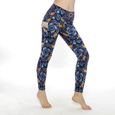 China 2021 Digital High Waist Sports Yoga Leggings Pants Antibacterial Printed Women Tights Leggings With Pocket for sale