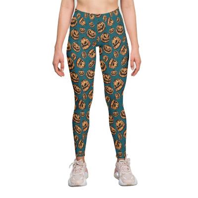 China Halloween Pumpkin Antibacterial Custom Printed Tight Leggings Tummy Butter Soft Control High Waist Gym Leggings Leggings For Women for sale