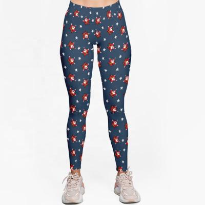 China New Design Antibacterial Wholesale Christmas Printed High Waist Workout Yoga Fitness Leggings For Women for sale