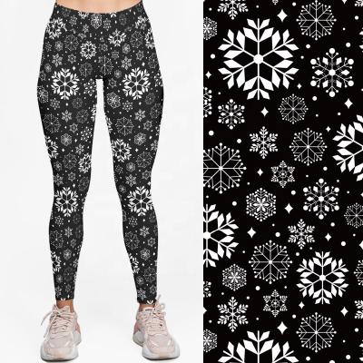 China Customized Antibacterial Women Workout Yoga Pants Christmas Swept Ankle Length High Waist Printed Leggings for sale