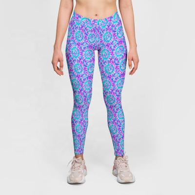 China Hot Selling Antibacterial Custom Printed 3D Digital Printing Butt Lifting Full Length High Waisted Yoga Leggings For Women for sale