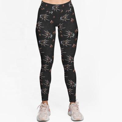 China Halloween Antibacterial Hot Spider Printed Custom Design And Logo Winter Gym Leggings Women Casual Gaiters Butt Crac! crack! for sale