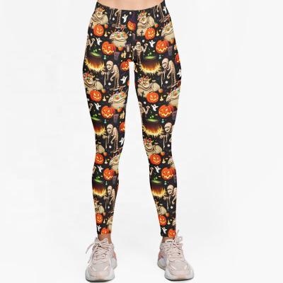 China New Arrival High Quality Halloween Series Antibacterial Custom Sublimation Printed Design Women Legging for sale