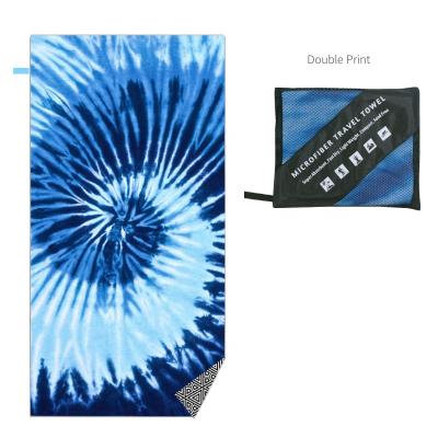 China Wholesale Compressed Double Side Custom Printed Microfiber Beach Towel Superdry Super Sand Beach Towel Free Bamboo for sale