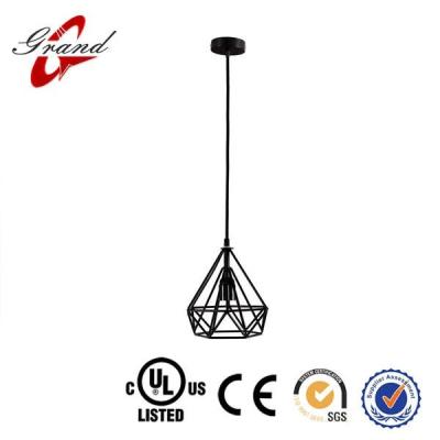 China Wholesale Country Style Black Industrial Vintage Lamp Fabric China Supplier Retro Wrought Iron Pendant Lamp for sale