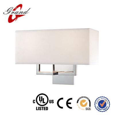 China Two-light Glass UL Listed Indoor Wall Sconce With Off White Canvas Shade for sale