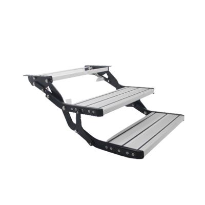 China Manual Folding Ladders 550mm Double Steps Folding Aluminum RV Platform Step for sale