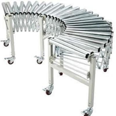 China Heat Resistant Heavy Gravity Bag Expandable Flexible Roller Conveyor for sale