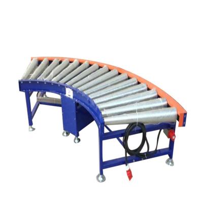 China Heat Resistant Curve Motorized 90 Degree Roller Conveyor Price for sale