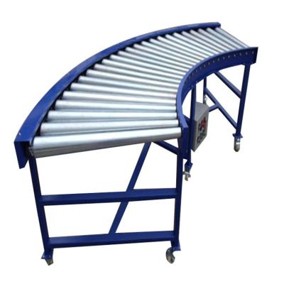 China Heat Resistant Automatic Logistics Curved Spinning Roller Conveyor Line for sale