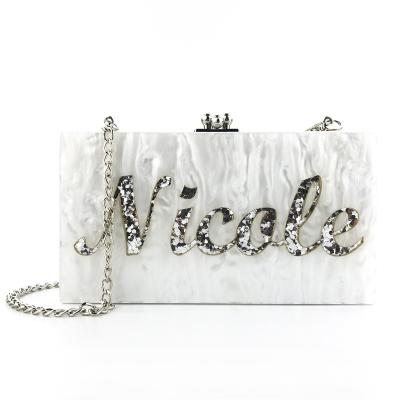 China Luxury Clutch Bags OC3940 Fashion Women Wedding Clutch Bag Wholesale Custom Name Bag Acrylic for sale