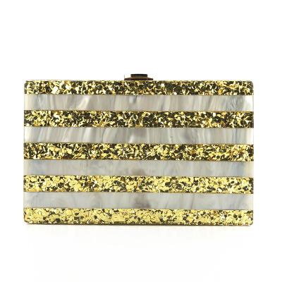 China OC3966 China Wholesale Luxury Supplier Clutch Women Stripe Acrylic Clutch Evening Bag for sale