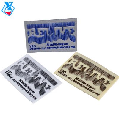 China Sustainable Wholesale Custom 3D Embroider Fashion Damask Garment Woven Labels For Apparel Manufact for sale