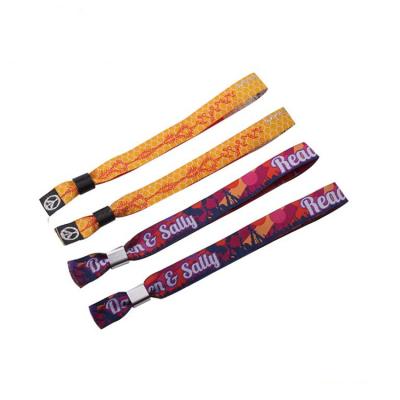 China Fashion Manufacturer Wholesale Custom Promotional Gifts Printed Design Your Own Logo Cheap Woven Wristband For Activity Events for sale