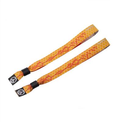 China Fashion Manufacturer Hot Sale Fashion Custom Logo Printed To Reuse Fabric Woven Adjustable Festival Wristband for sale