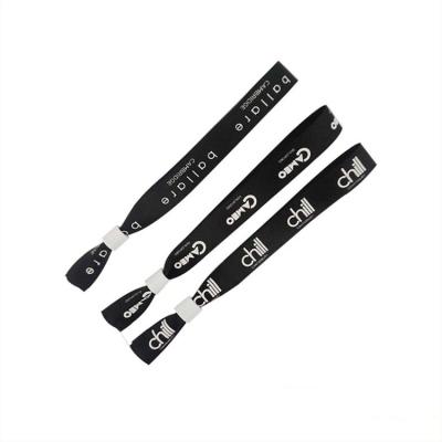 China Fashion 18 years old custom woven wrist bands wrist bands events maker cheap wholesale logo actcitiy with plastic lock for sale