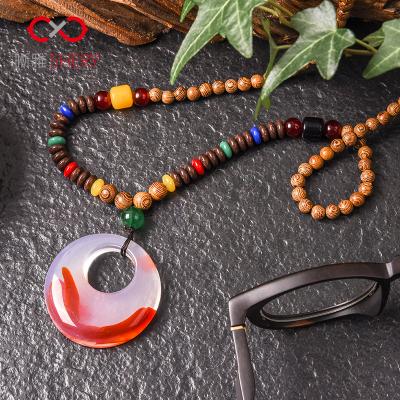 China Newest fashion wood vintage glasses chain wholesaler wood beads+acrylic beads eyewear cord for sale