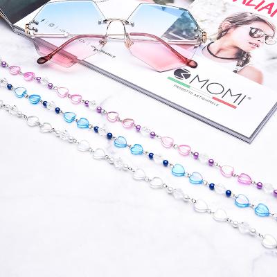 China Acrylic+ABS Metal Stock Glass Chain Strap Love Beads Eyeglass Eyewear Accessories for sale