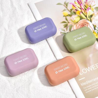 China PC Matte Scrub Contact Lens Case Portable Contact Lens Storage Box Single Models for sale