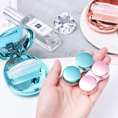 China Plastic Wholesale Cheap Price Cobblestone Series Colored Contact Lens Clear Case for sale