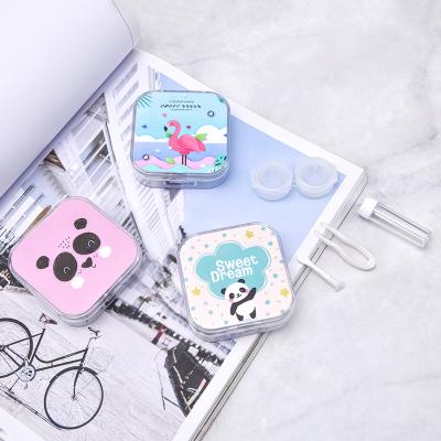 China Custom Contact Lens Case Plastic Colored Travel Box Case Container Contact Lens Case for sale