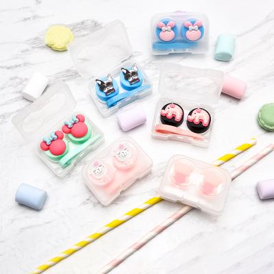 China Wholesale Colorful Plastic Portable Contact Lens Case Lovely Plastic Cute Contact Lens Case for sale