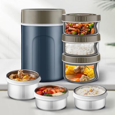 China High Quality Microwavable Stackable Stainless Steel Tiffin Thermos Food Grade Insulated Lunch Box For Kids Adults for sale