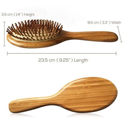 China Home Premium Wooden Bamboo Hairbrush Improve Hair Growth Wooden Hairbrush Prevent Hair Loss Comb Bamboo Teeth D50 for sale