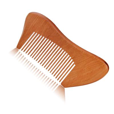 China Home WB200-576 Customized Logo Peach Wood Wooden Pocket Beard Comb for sale