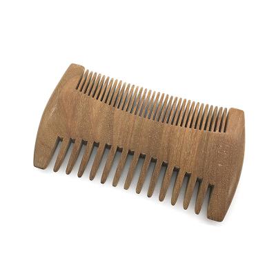 China Home WB100-572 Customized Logo Green Sandalwood Lice Comb Pocket Wooden Beard Comb for sale